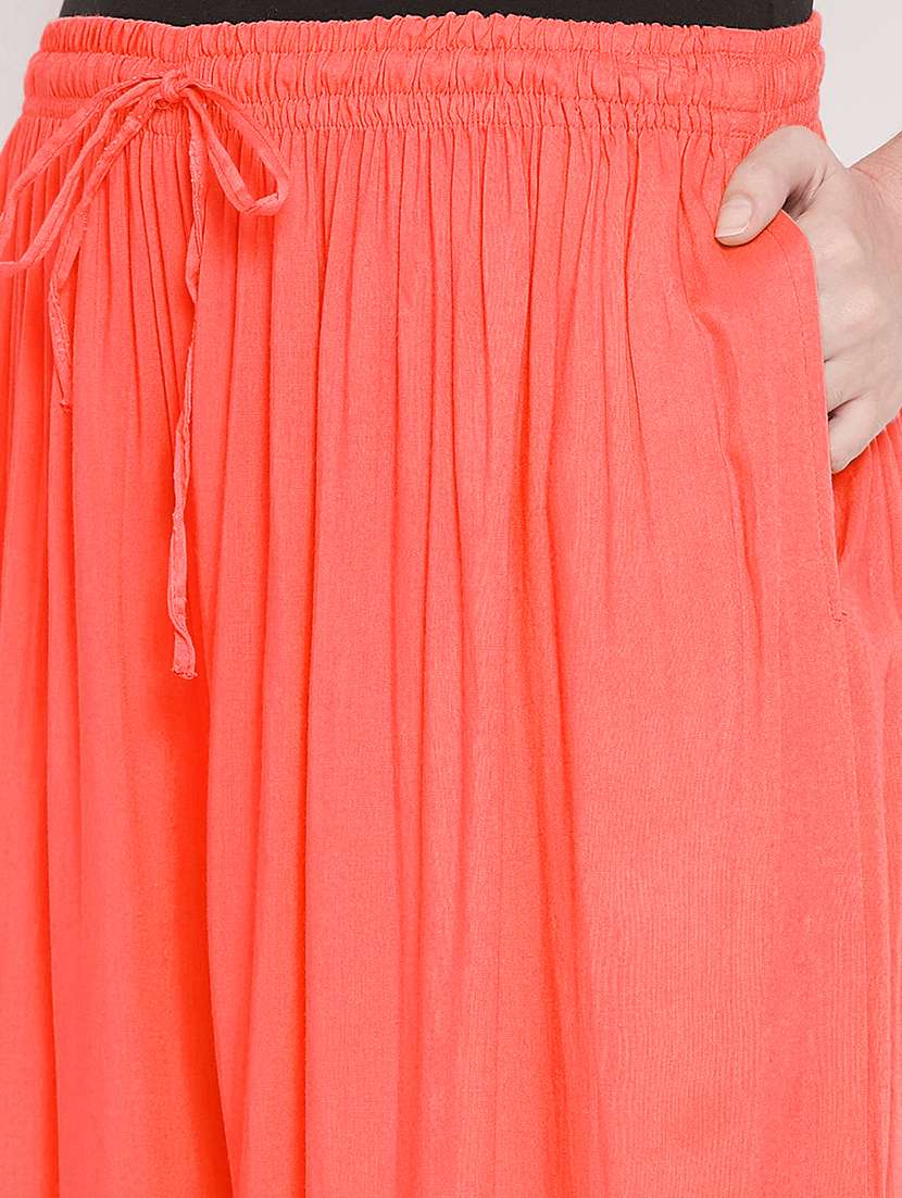 women solid mid rise palazzo - 21717424 -  Standard Image - 5