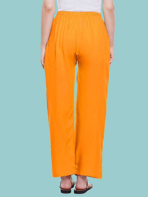 women solid mid rise palazzo - 21717440 -  Standard Image - 3