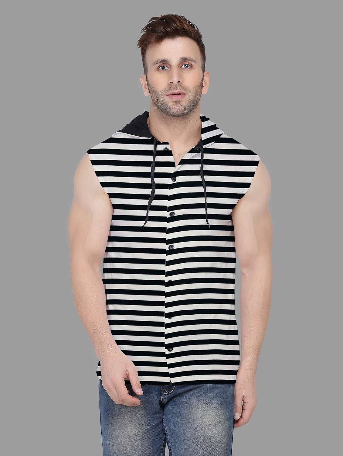 men sleeveless striped t-shirt - 21717450 - Zoom Image - 0