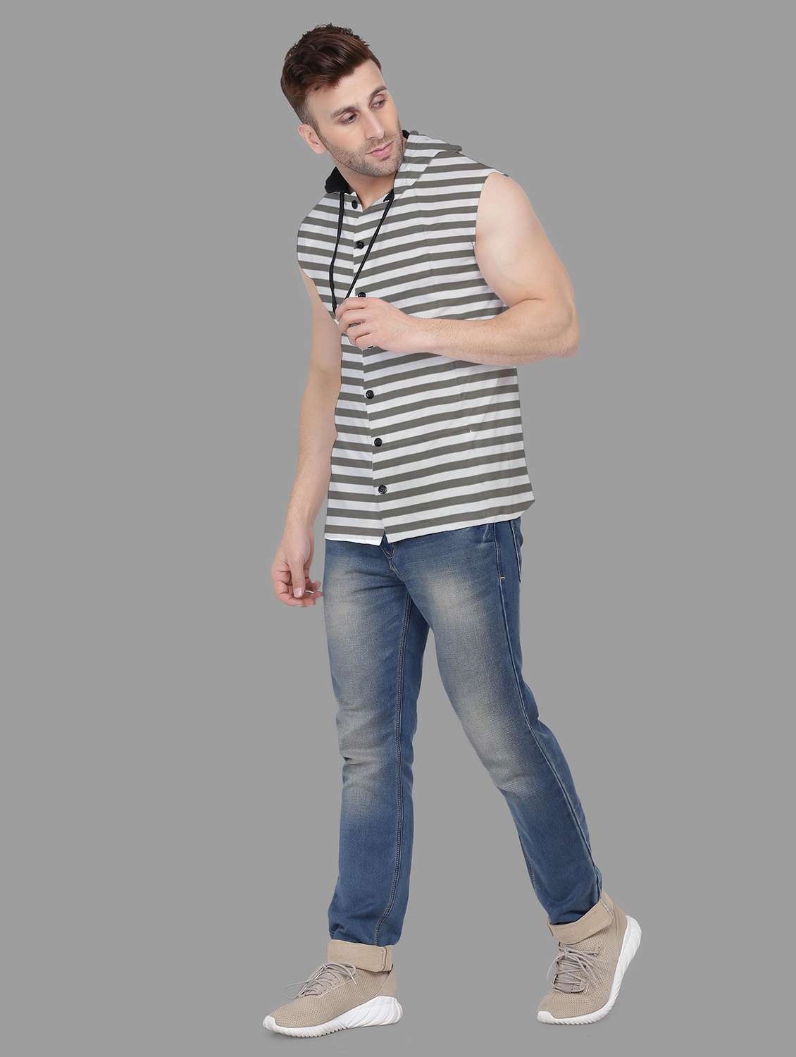 men sleeveless striped t-shirt - 21717453 -  Standard Image - 3