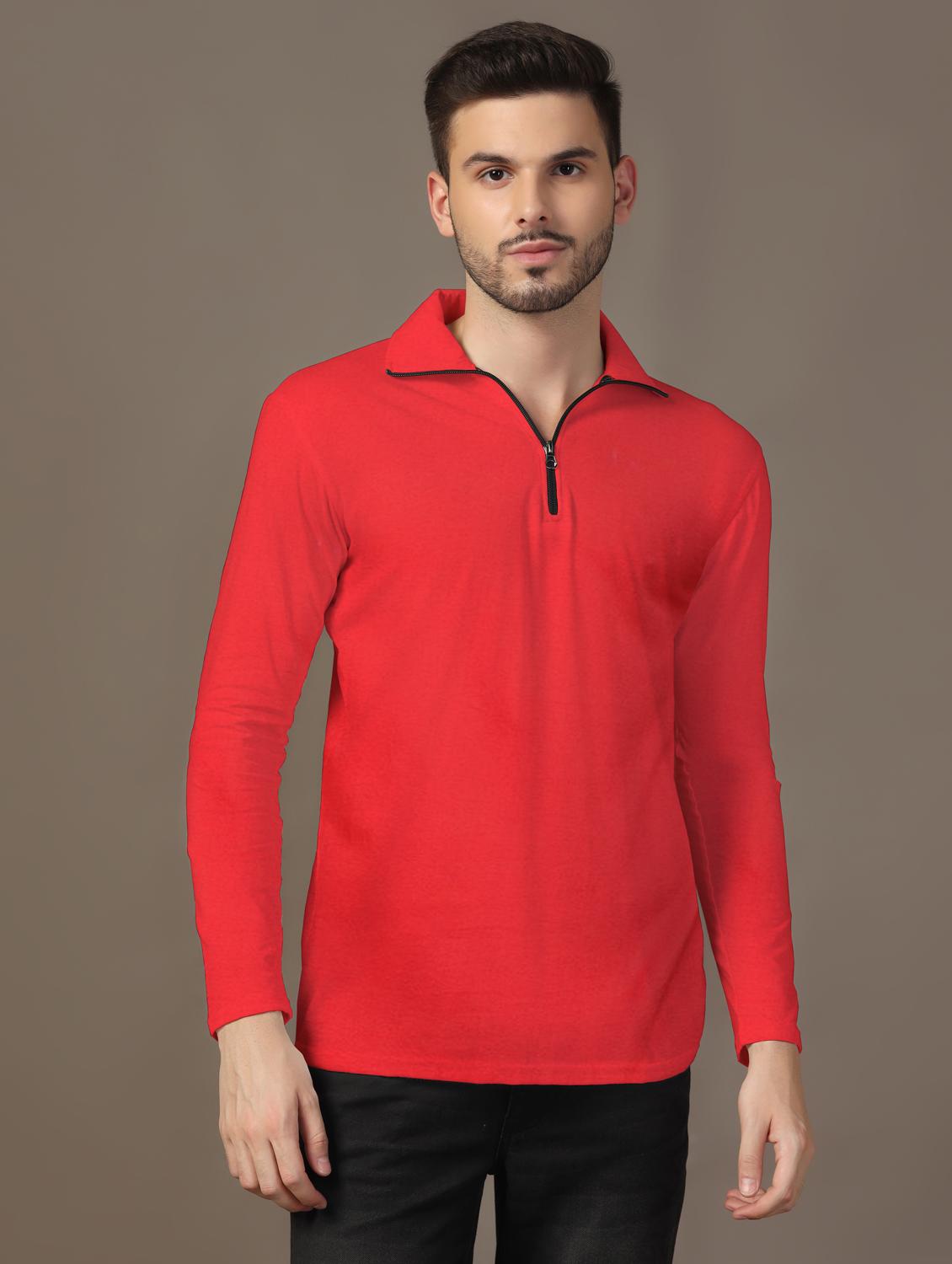 men long sleeves plain polo t-shirt - 21717462 - Zoom Image - 0