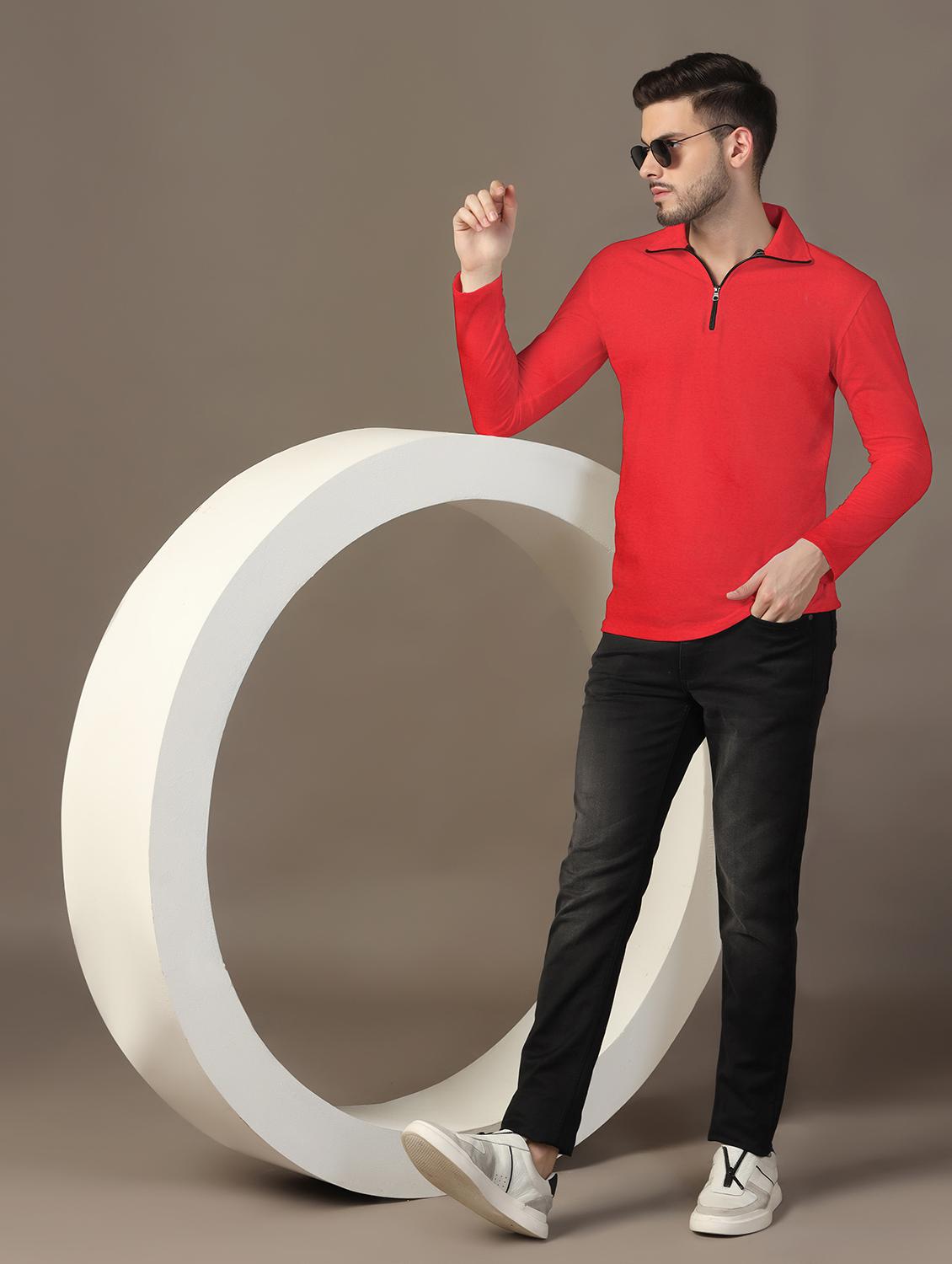 men long sleeves plain polo t-shirt - 21717462 - Standard Image - 3