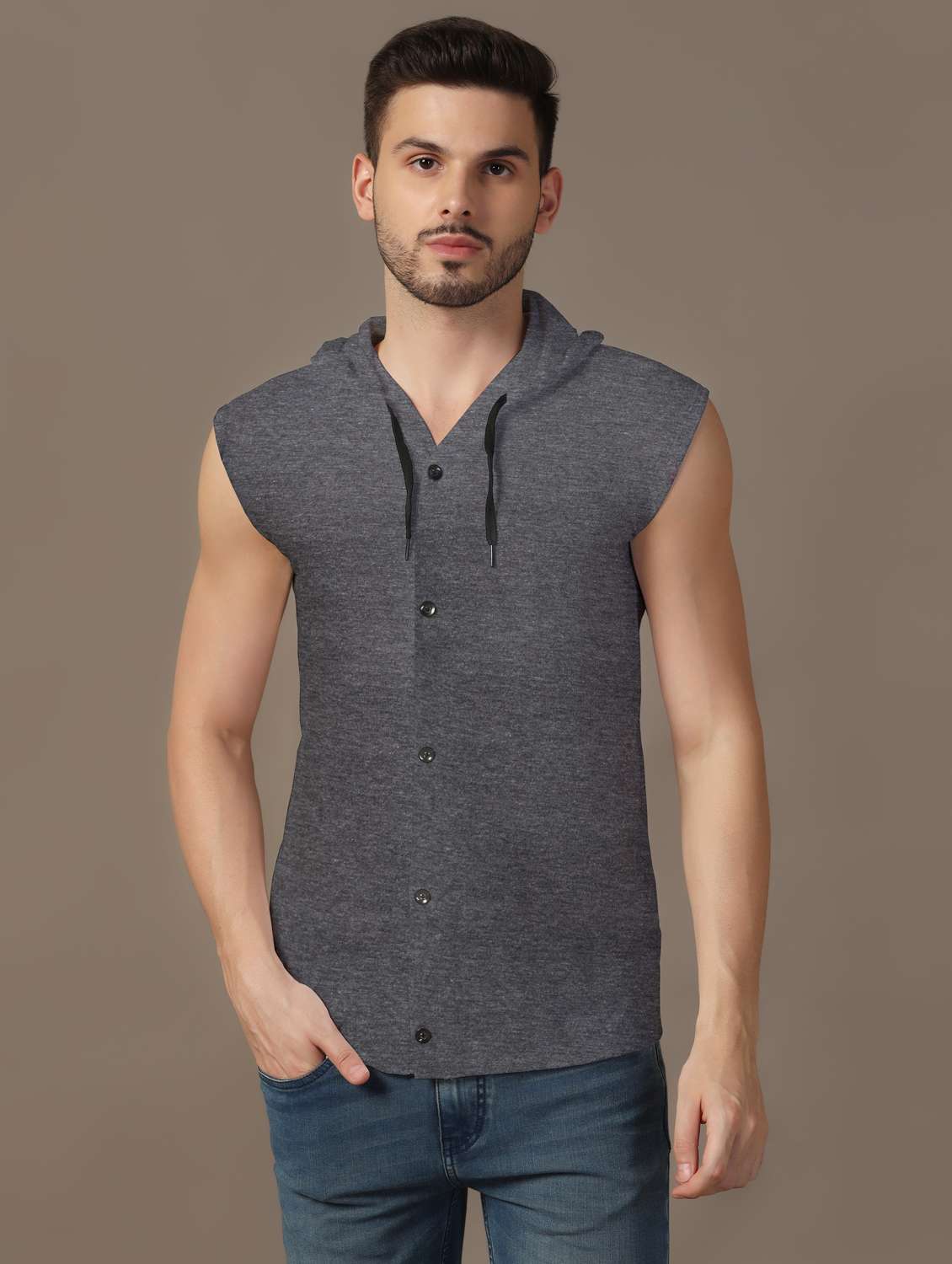 men sleeveless plain t-shirt