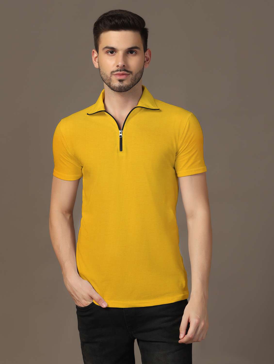 men short sleeves plain polo t-shirt