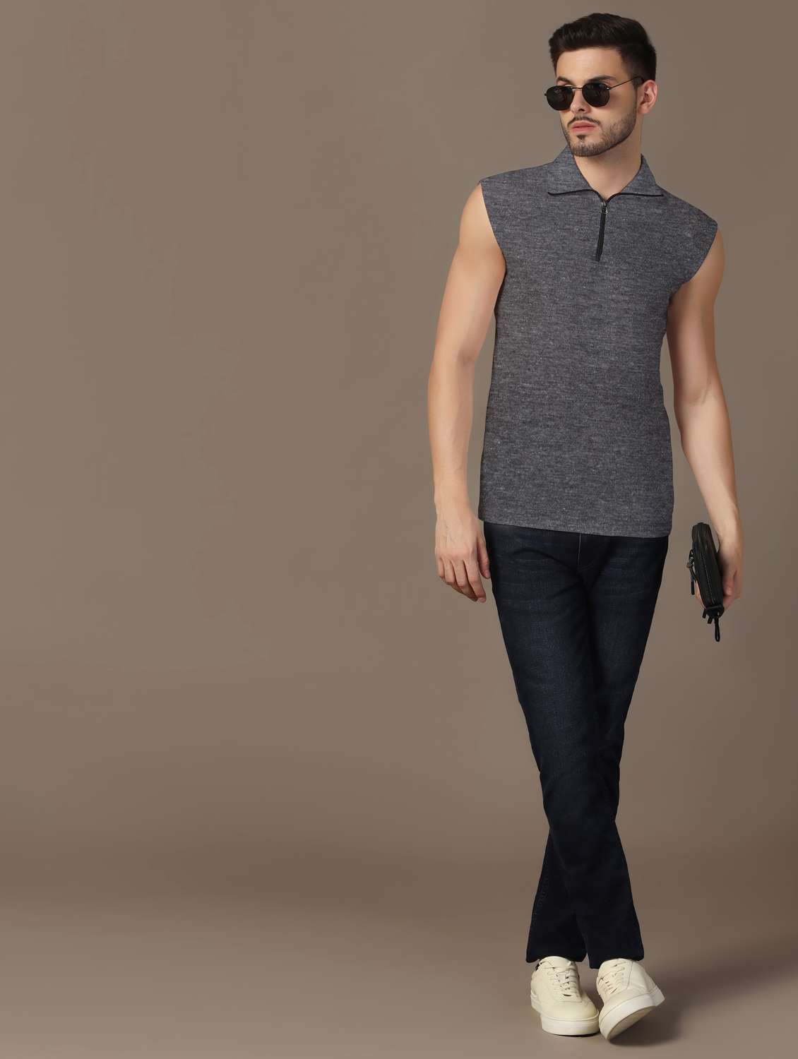 men sleeveless plain polo t-shirt - 21717526 -  Standard Image - 3