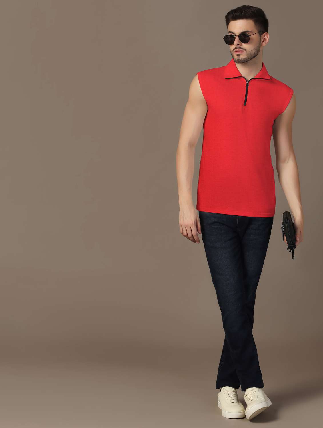 men sleeveless plain polo t-shirt - 21717531 -  Standard Image - 3