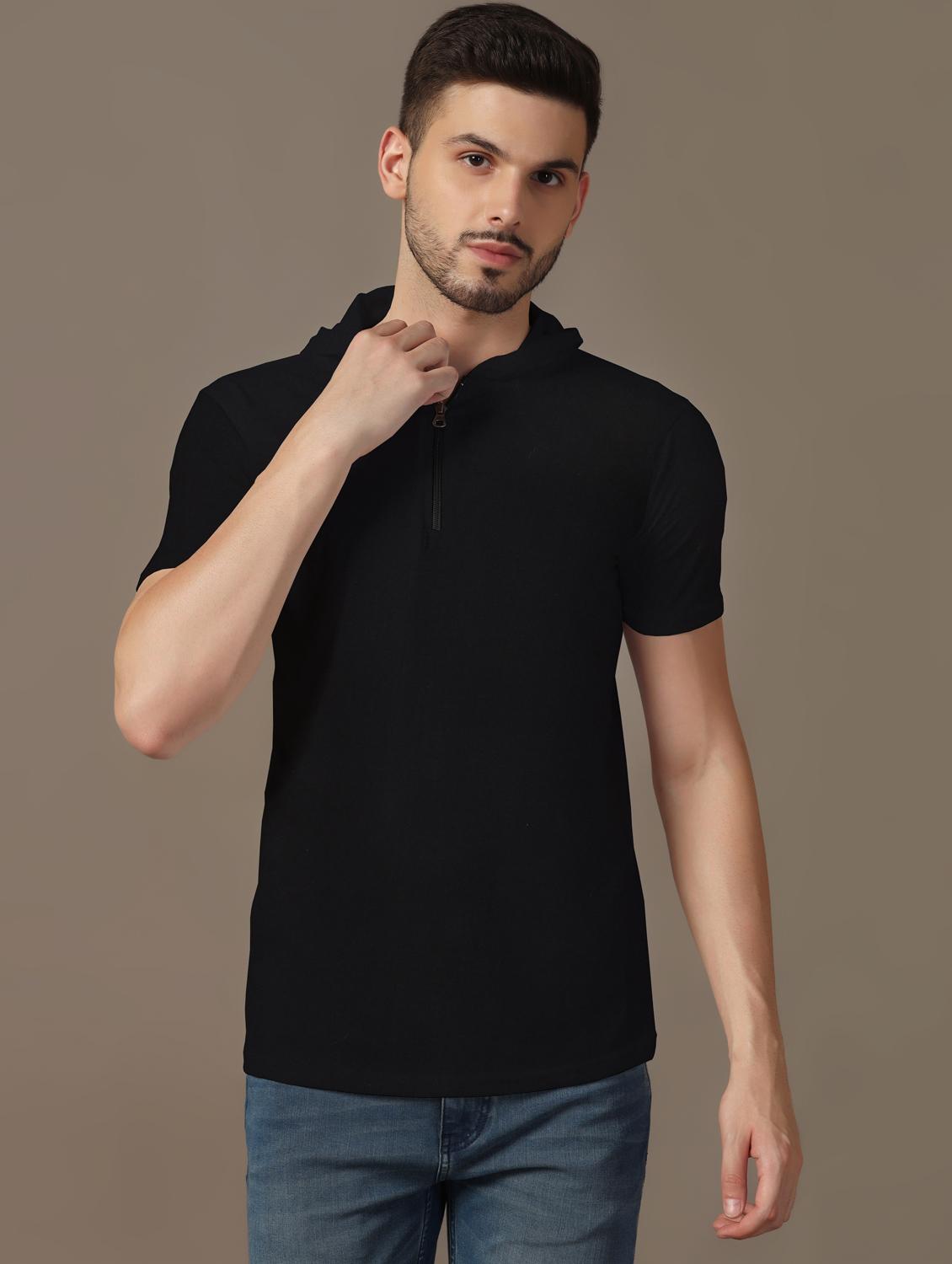 men hooded plain t-shirt - 21717545 - Zoom Image - 0