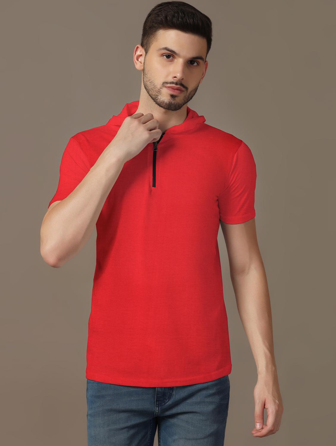 men hooded plain t-shirt - 21717551 - Zoom Image - 0