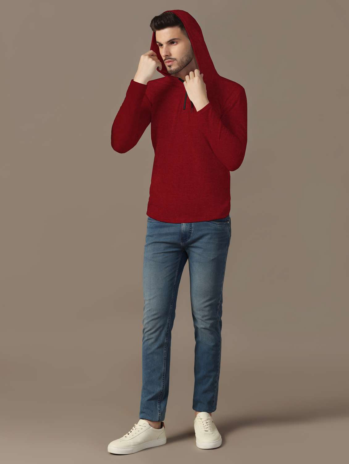 men hooded plain t-shirt - 21717557 -  Standard Image - 3