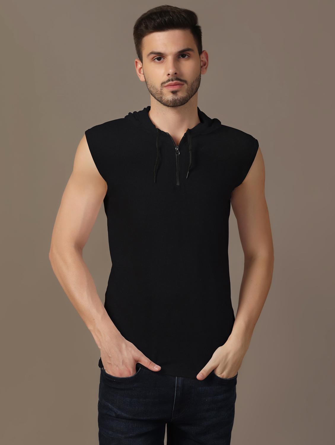 men hooded plain t-shirt - 21717565 - Zoom Image - 0