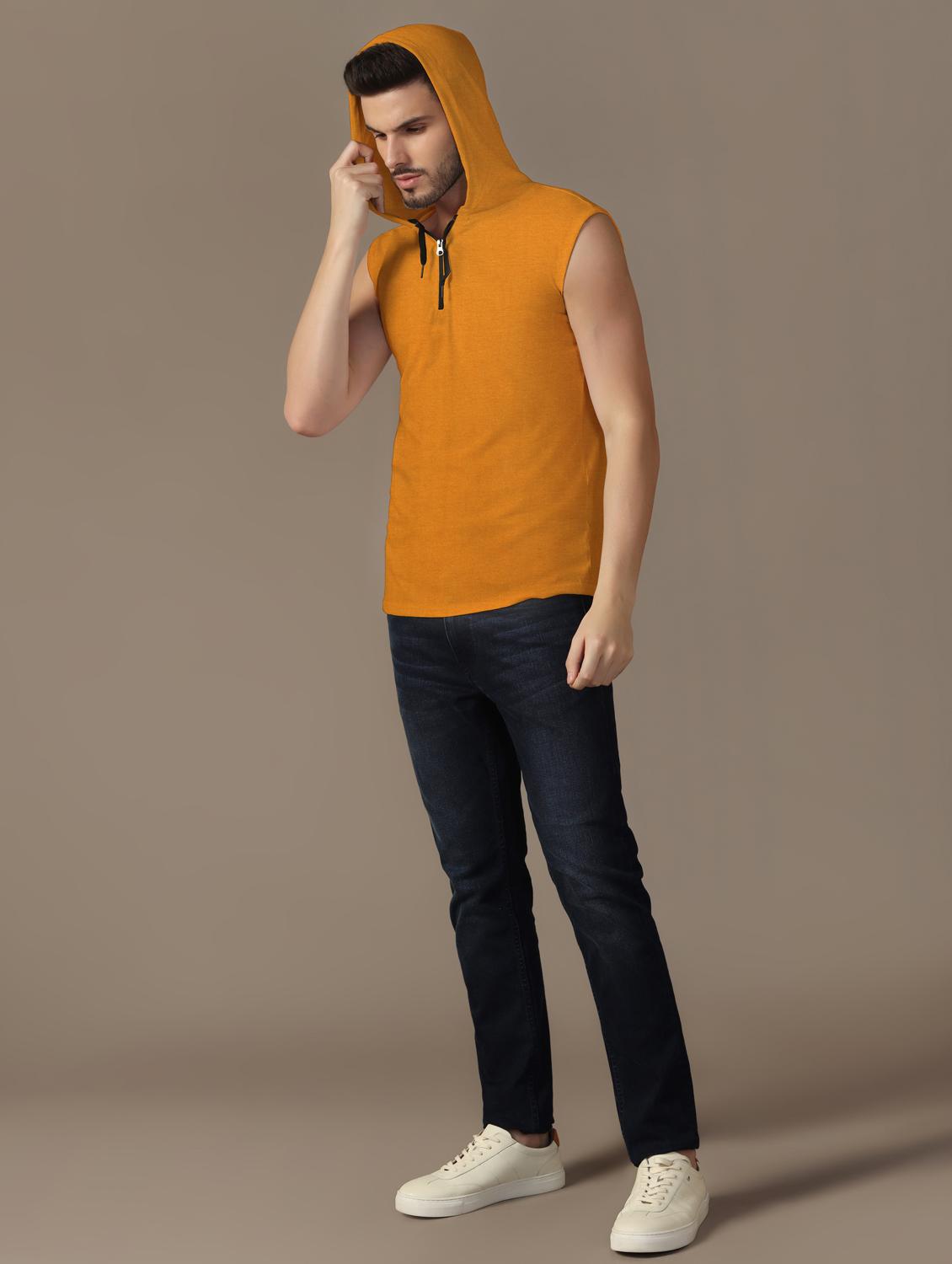 men hooded plain t-shirt - 21717568 - Standard Image - 3