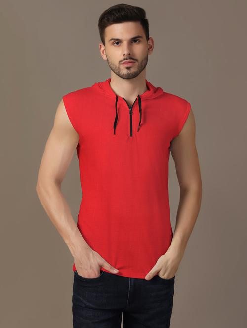 men hooded plain t-shirt - 21717571 - Standard Image - 0