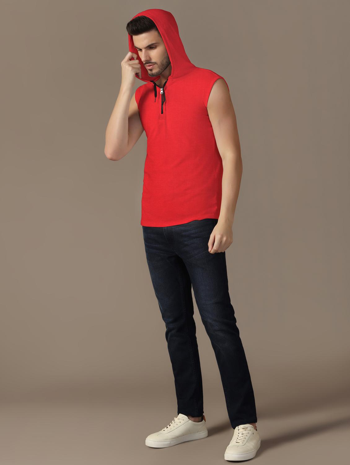 men hooded plain t-shirt - 21717571 - Standard Image - 3