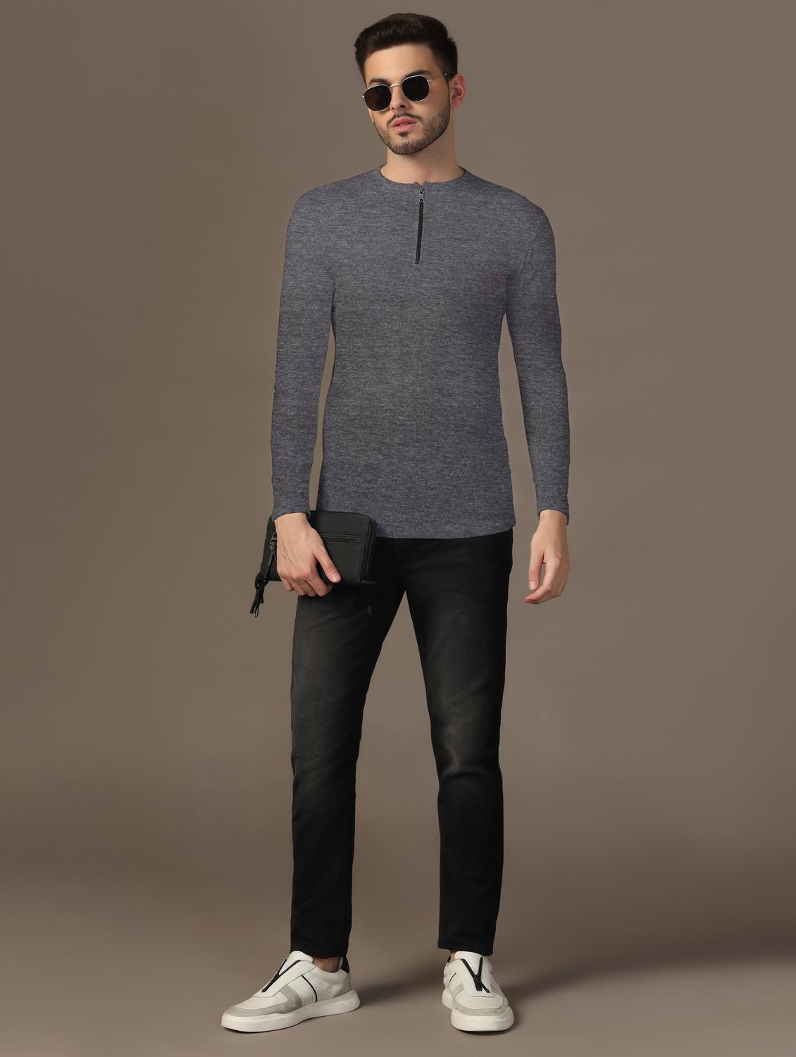 men long sleeves plain t-shirt - 21717586 - Standard Image - 3