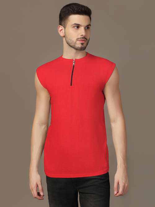 men sleeveless plain t-shirt - 21717601 - Standard Image - 0