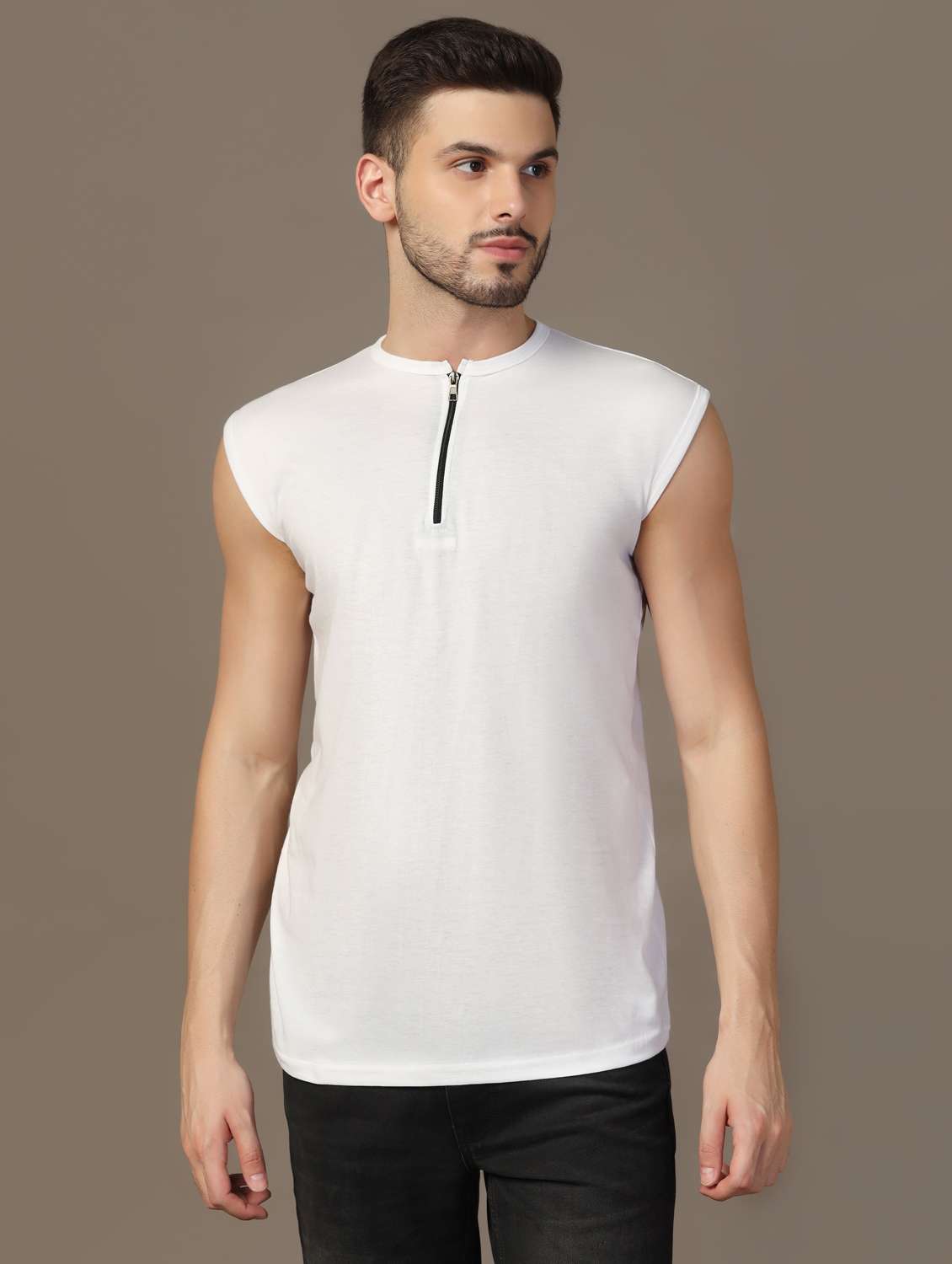 men sleeveless plain t-shirt