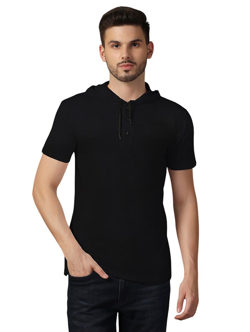 men hooded plain t-shirt - 21717615 - Zoom Image - 0