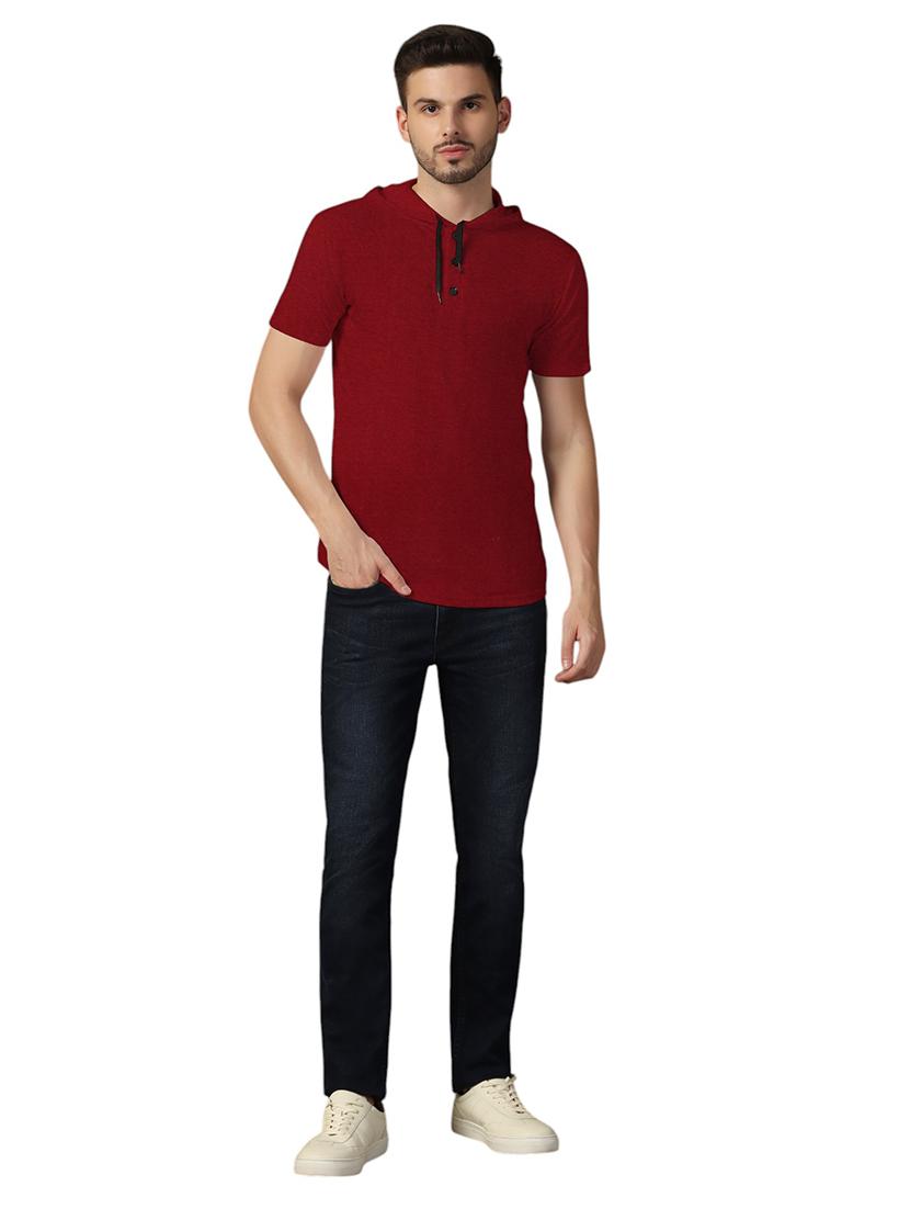 men hooded plain t-shirt - 21717617 - Standard Image - 3