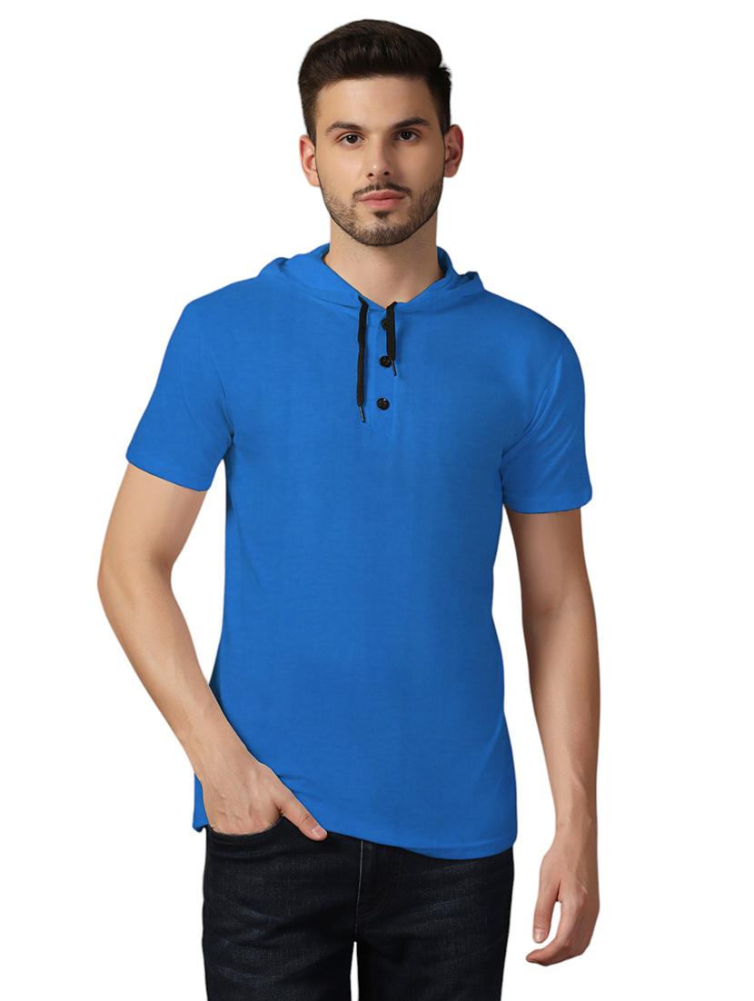 men hooded plain t-shirt - 21717622 - Zoom Image - 0