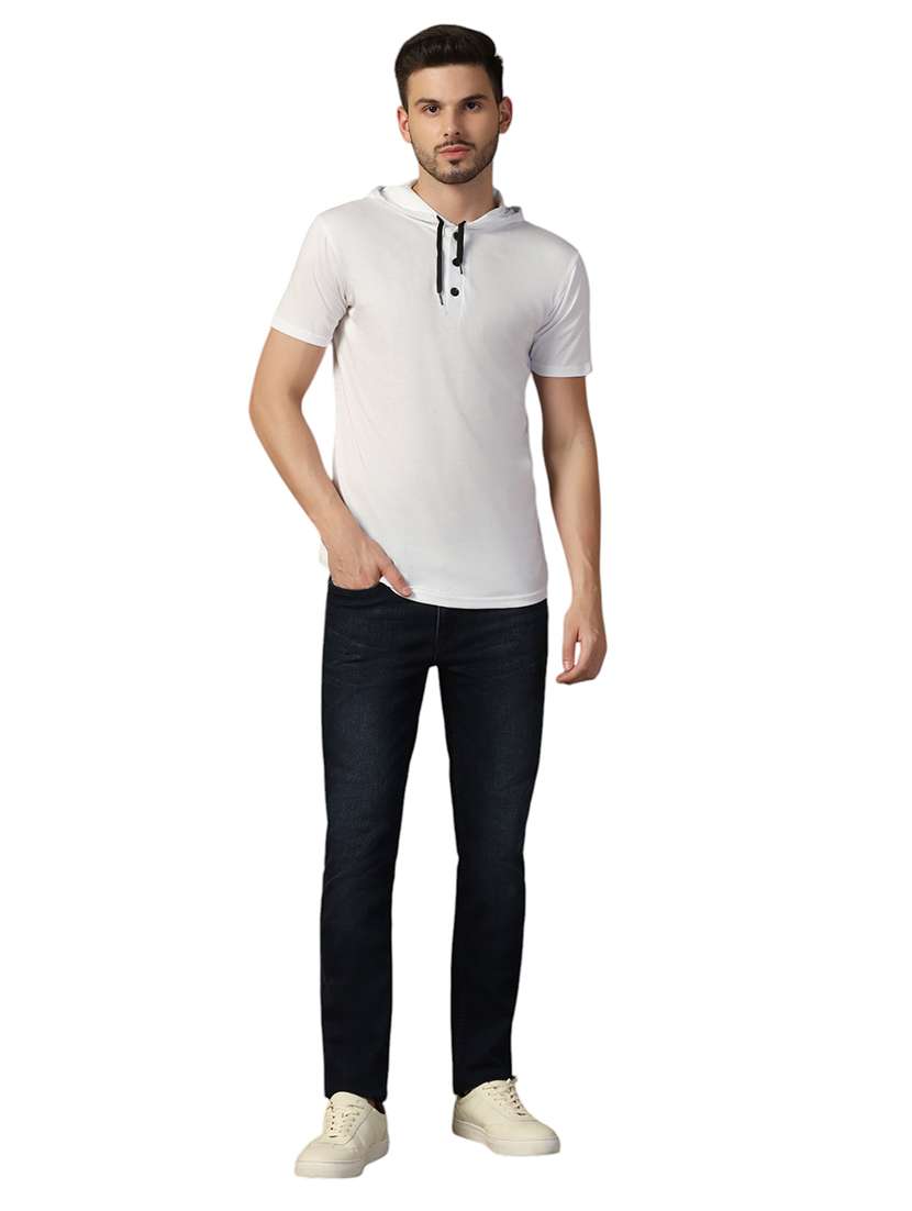 men hooded plain t-shirt - 21717623 -  Standard Image - 3