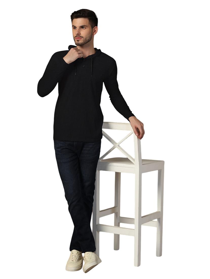 men hooded plain t-shirt - 21717625 - Standard Image - 3