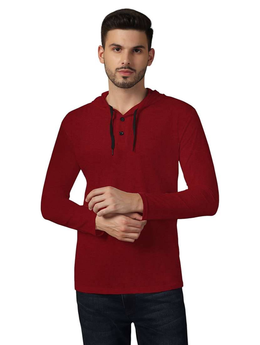 men hooded plain t-shirt