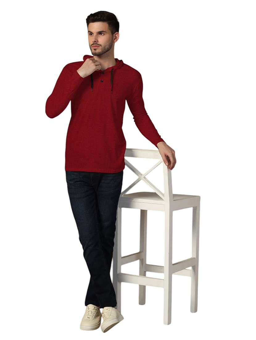 men hooded plain t-shirt - 21717627 -  Standard Image - 3