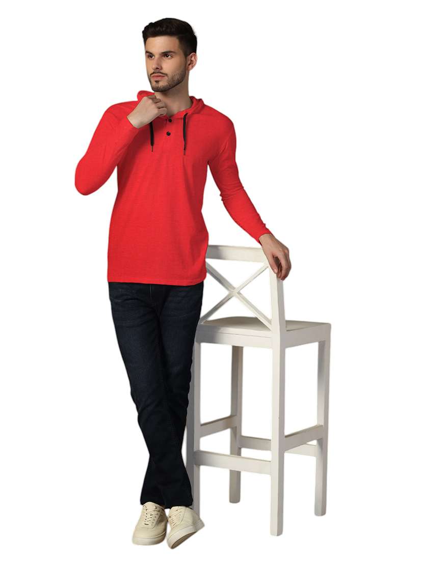 men hooded plain t-shirt - 21717631 -  Standard Image - 3