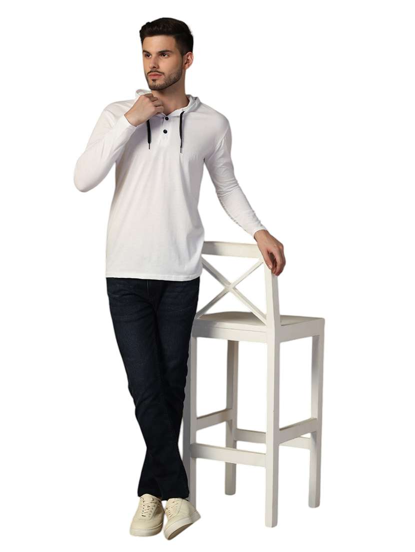 men hooded plain t-shirt - 21717633 -  Standard Image - 3