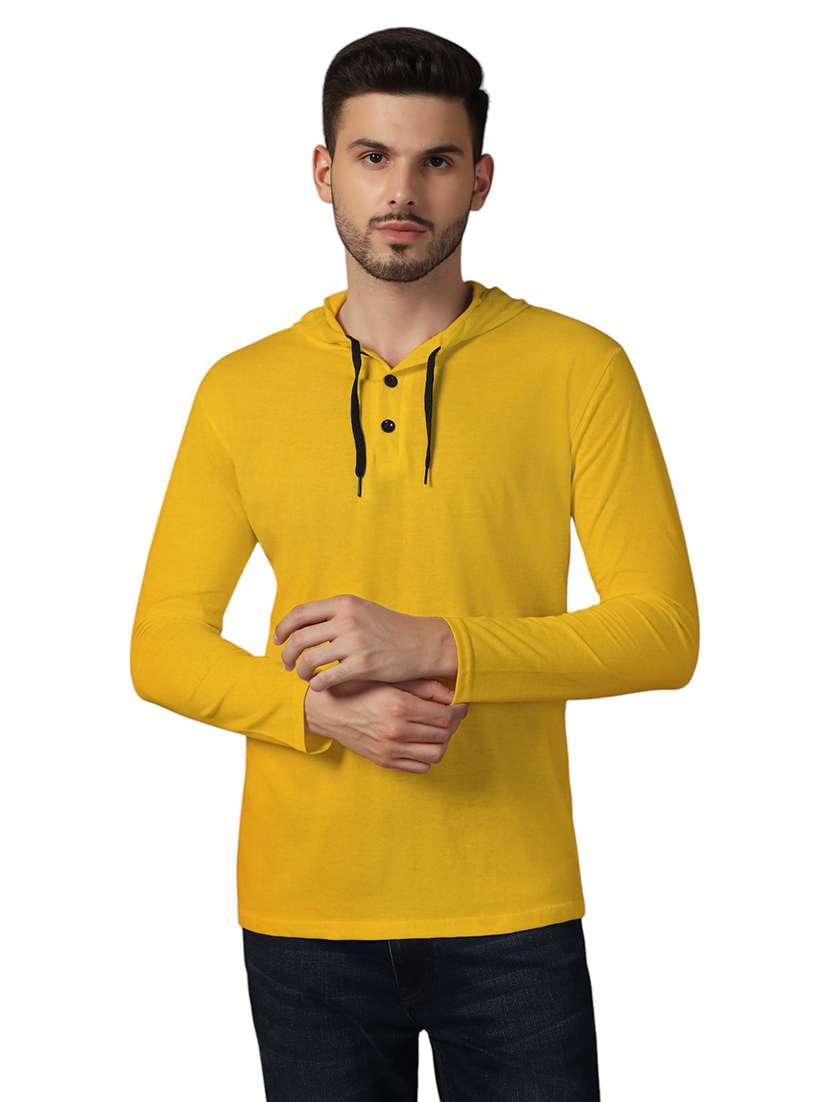 men hooded plain t-shirt
