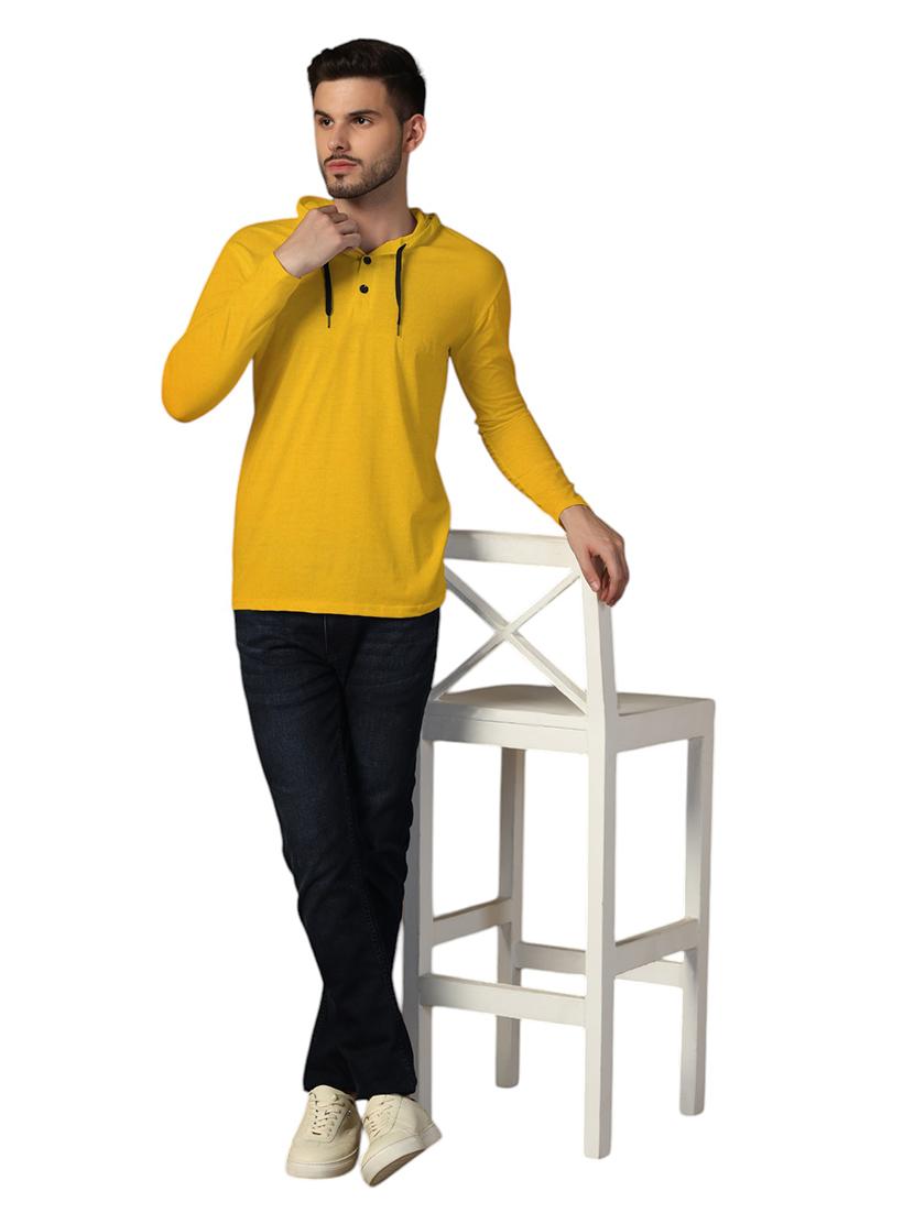 men hooded plain t-shirt - 21717634 - Standard Image - 3