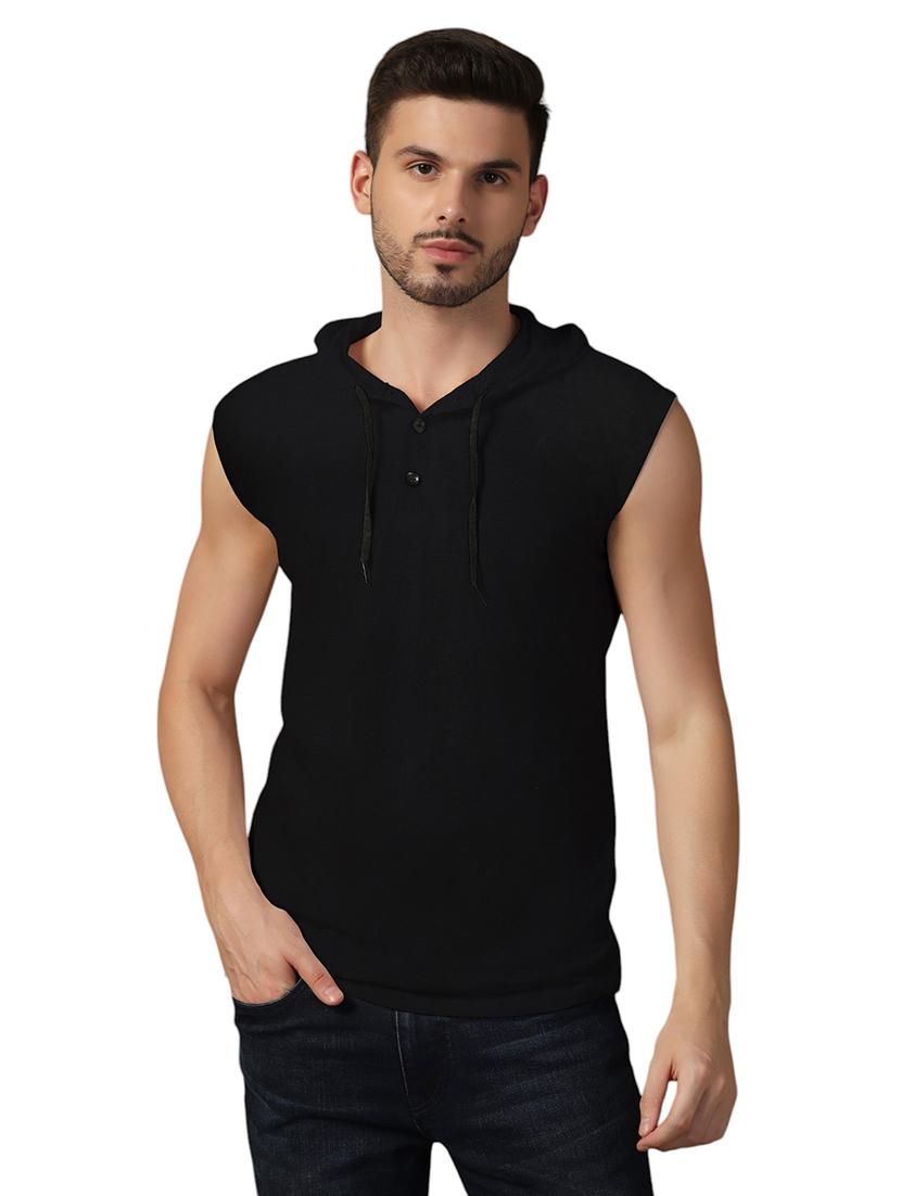 men hooded plain t-shirt - 21717635 - Zoom Image - 0