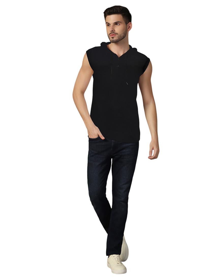men hooded plain t-shirt - 21717635 - Standard Image - 3