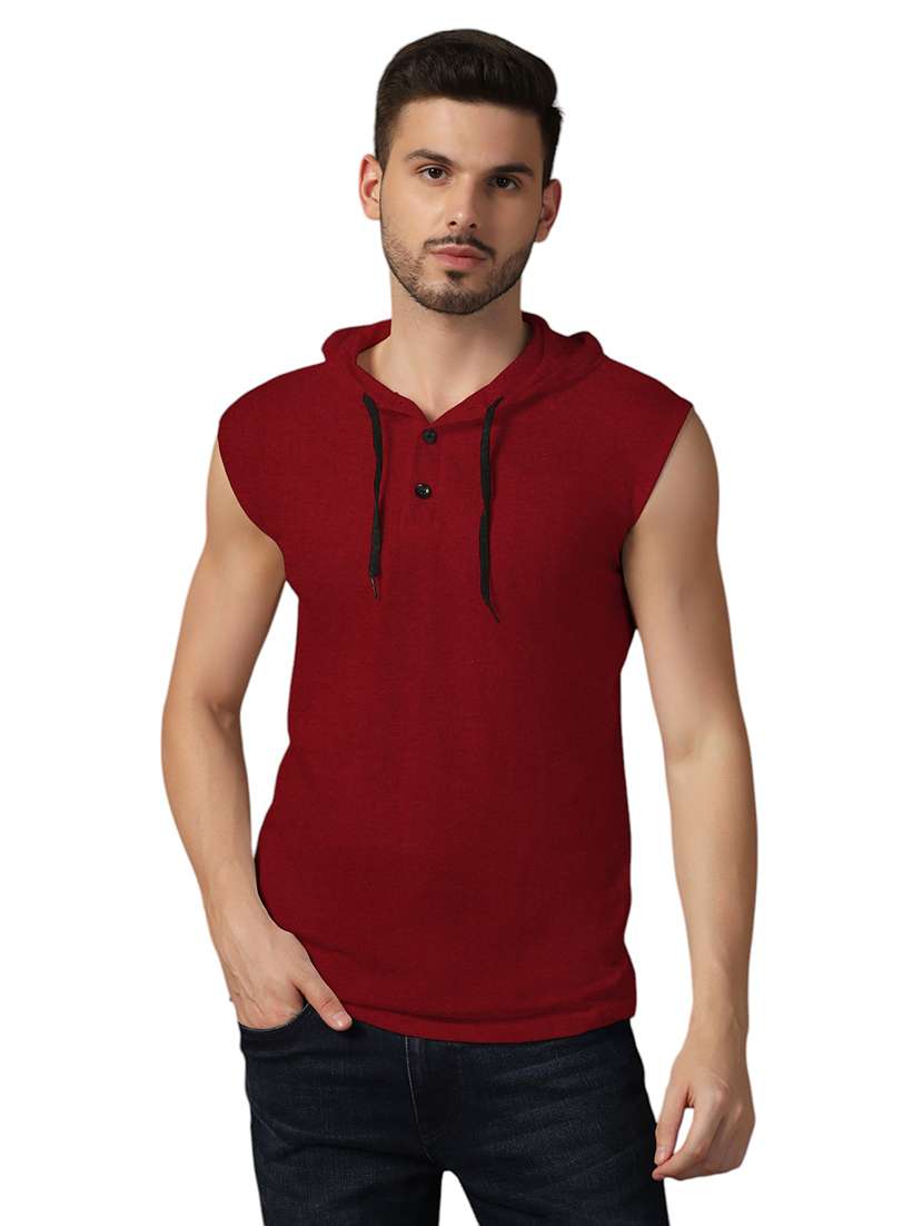 men hooded plain t-shirt