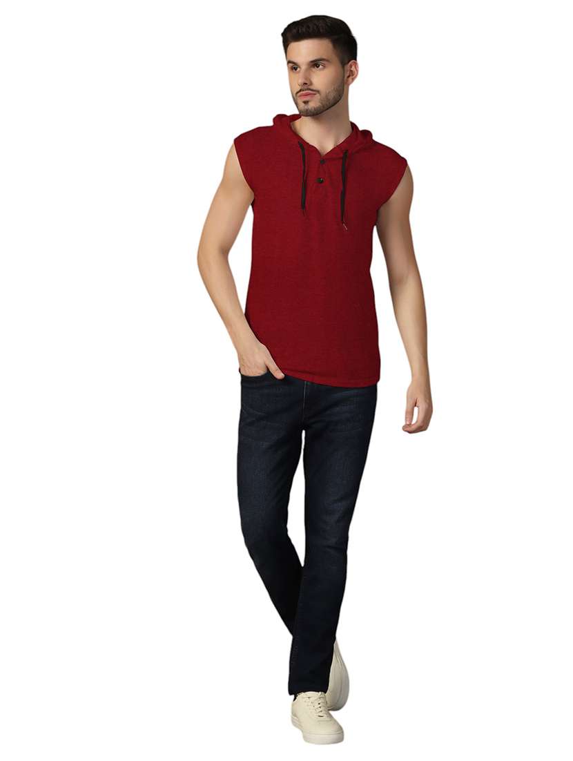 men hooded plain t-shirt - 21717637 -  Standard Image - 3