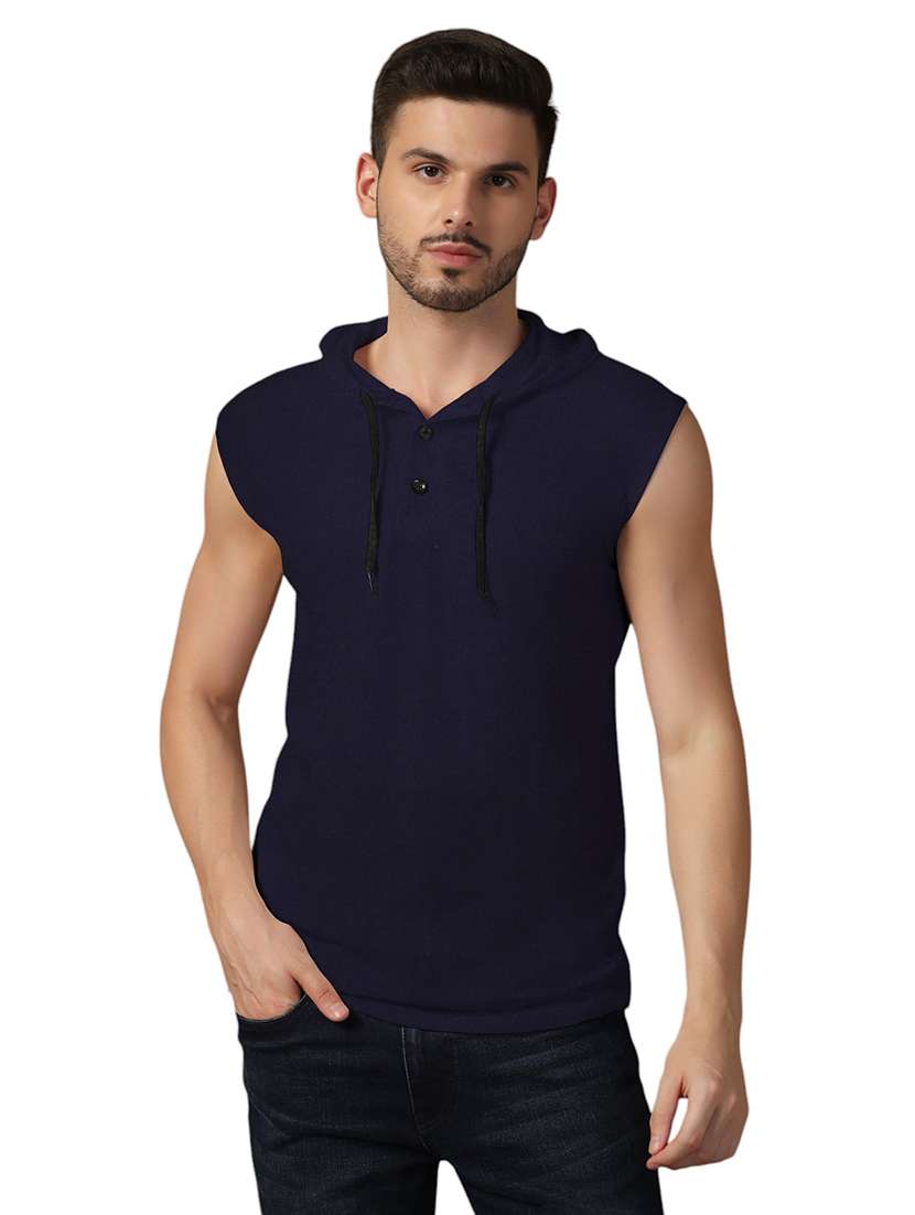 men hooded plain t-shirt - 21717639 - Zoom Image - 0