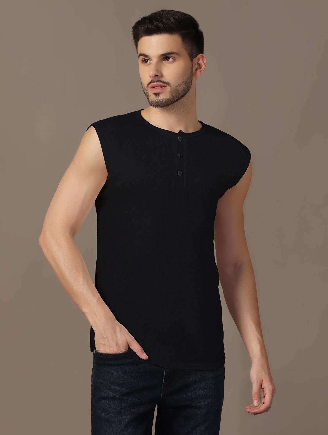 men sleeveless plain t-shirt - 21717665 - Zoom Image - 0