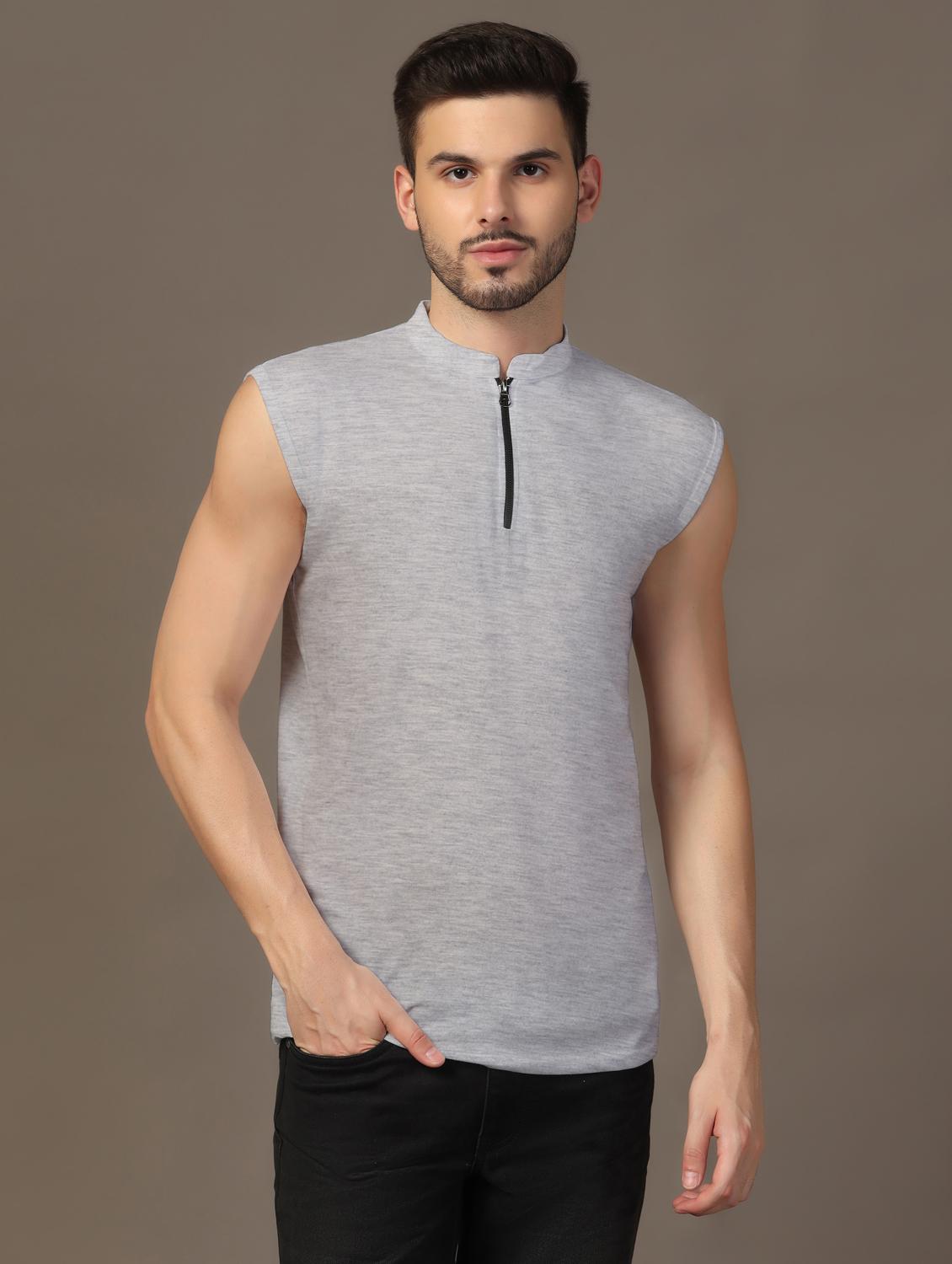 men sleeveless plain t-shirt - 21717687 - Zoom Image - 0