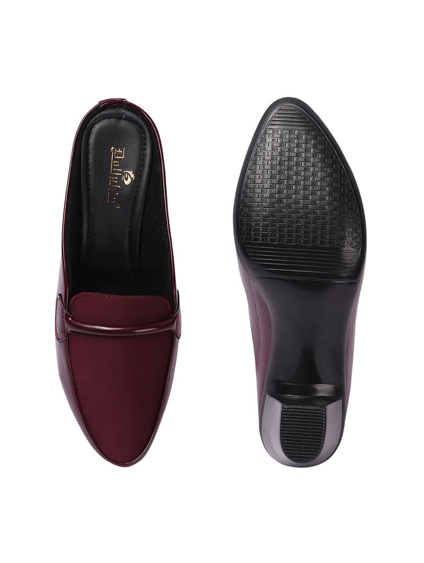 maroon slip on mule - 21717709 - Standard Image - 3