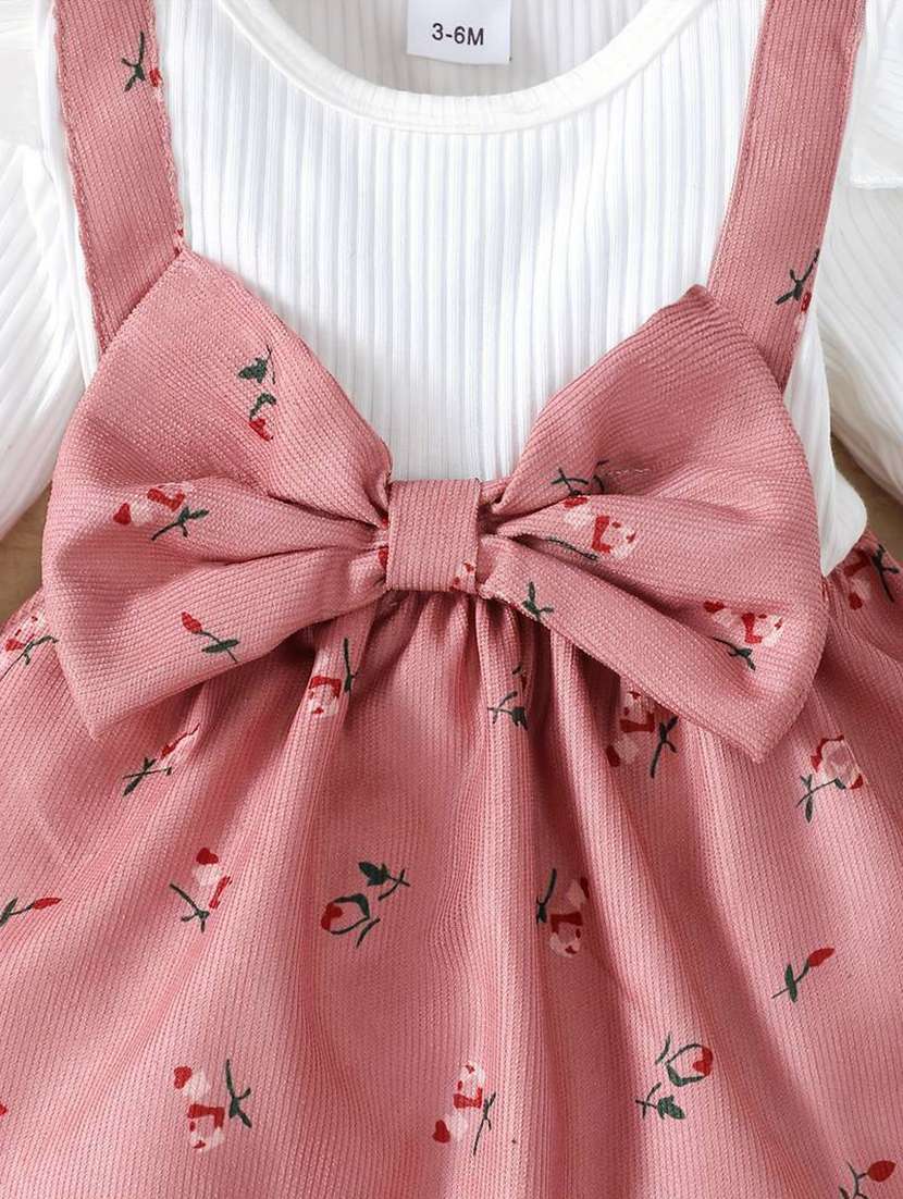 Girls Round Neck Printed A Line Frock