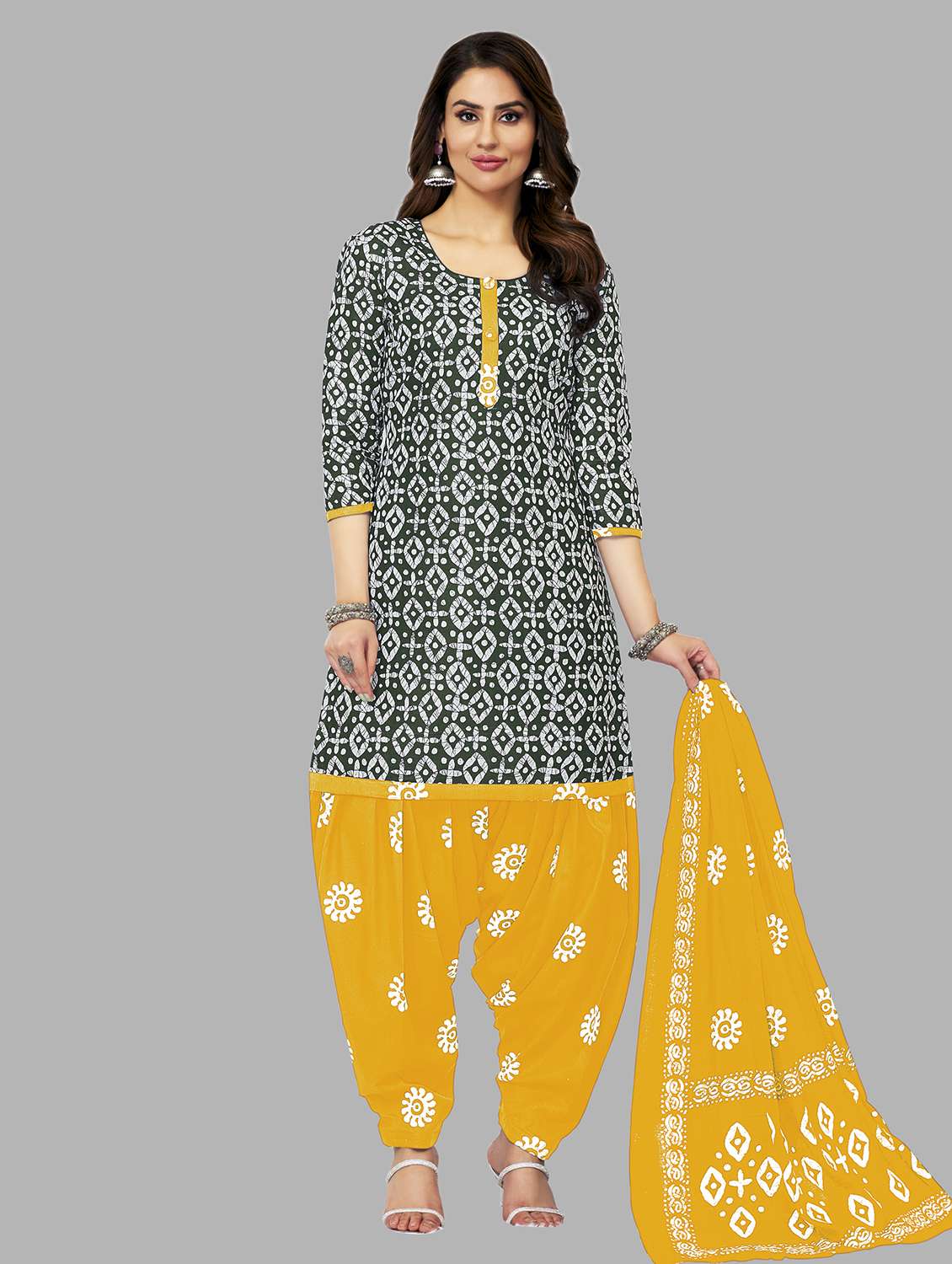 women printed 3-piece unstitched dress material  - 21717839 -  Zoom Image - 0