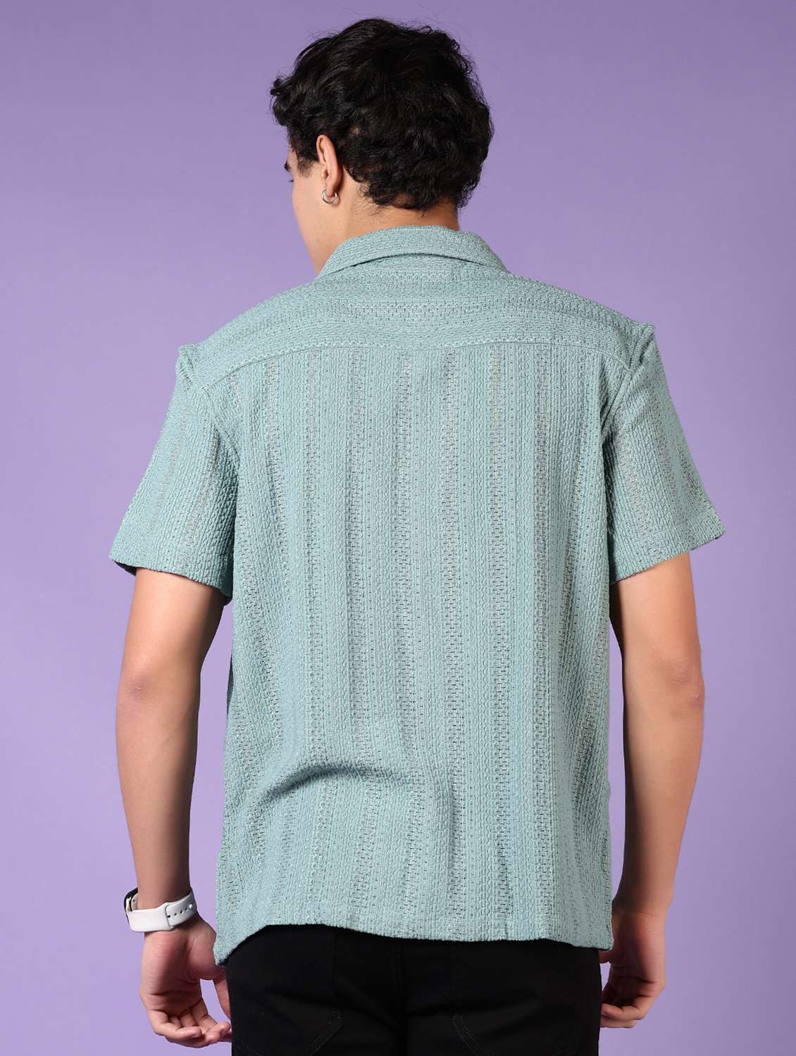 men self design short sleeve casual shirt - 21717845 -  Standard Image - 3