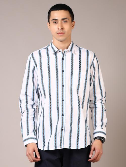 men stripes long sleeve casual shirt - 21717851 - Standard Image - 0