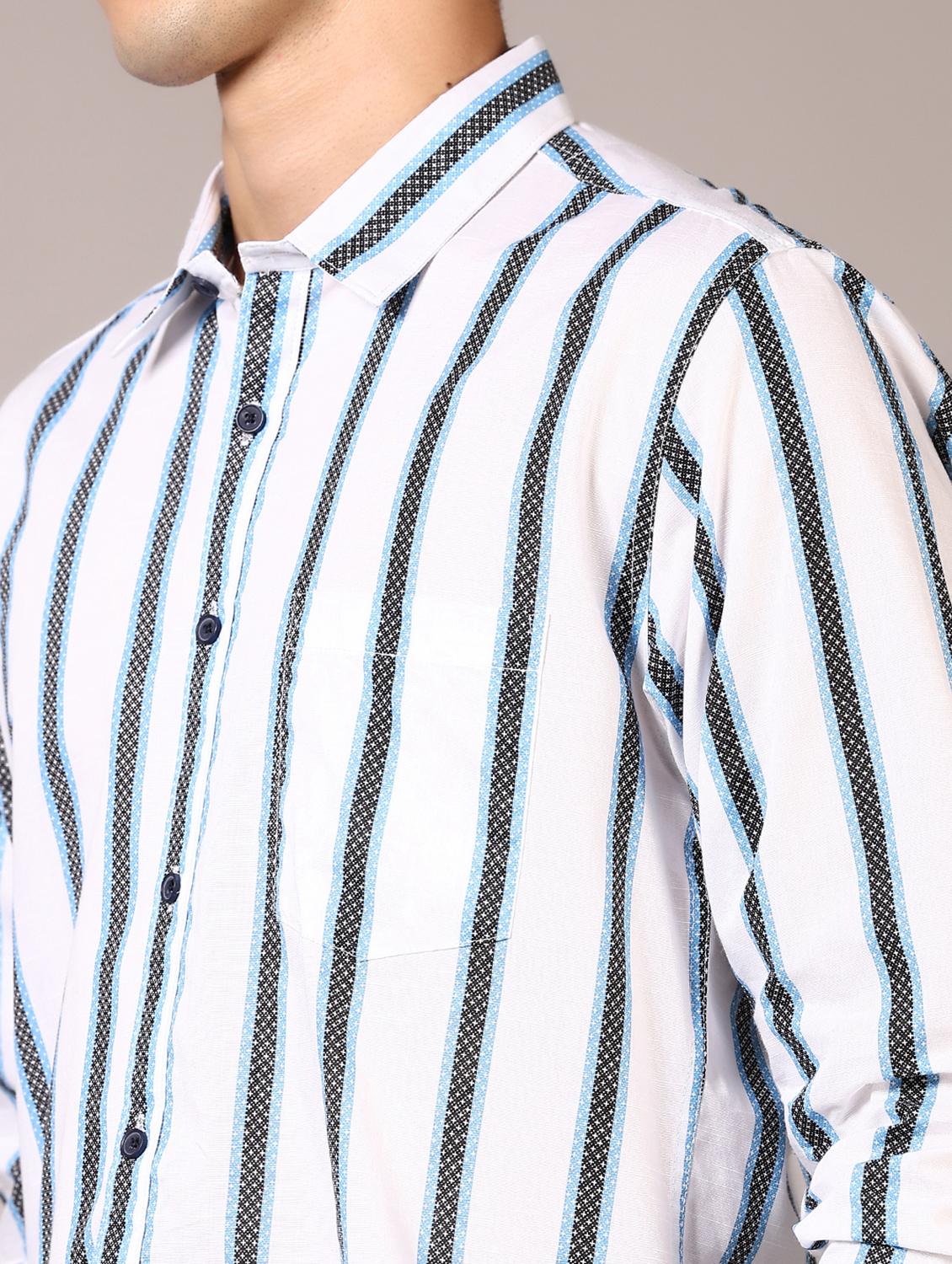 men stripes long sleeve casual shirt - 21717851 - Standard Image - 5