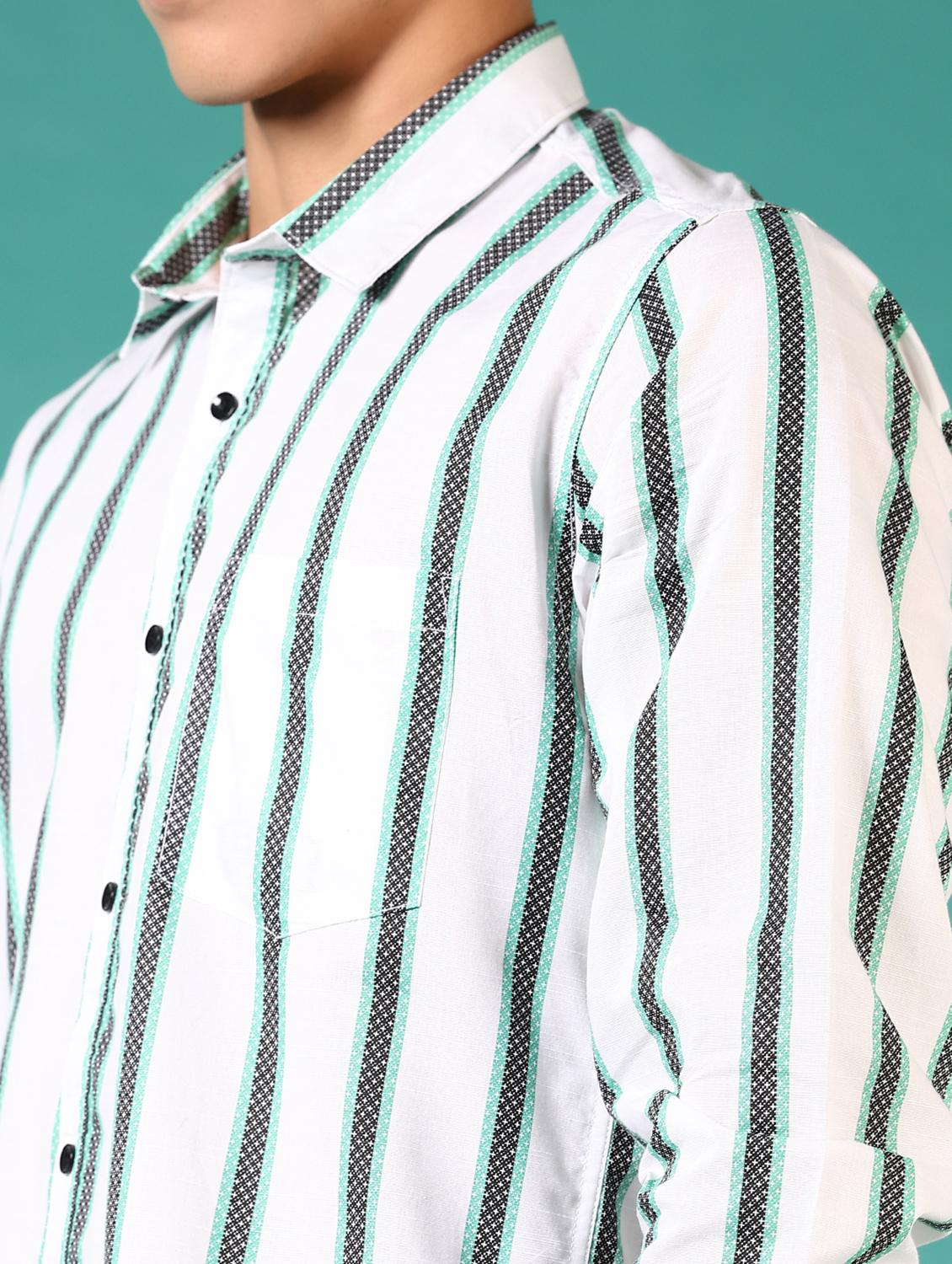 men stripes long sleeve casual shirt - 21717852 - Standard Image - 5