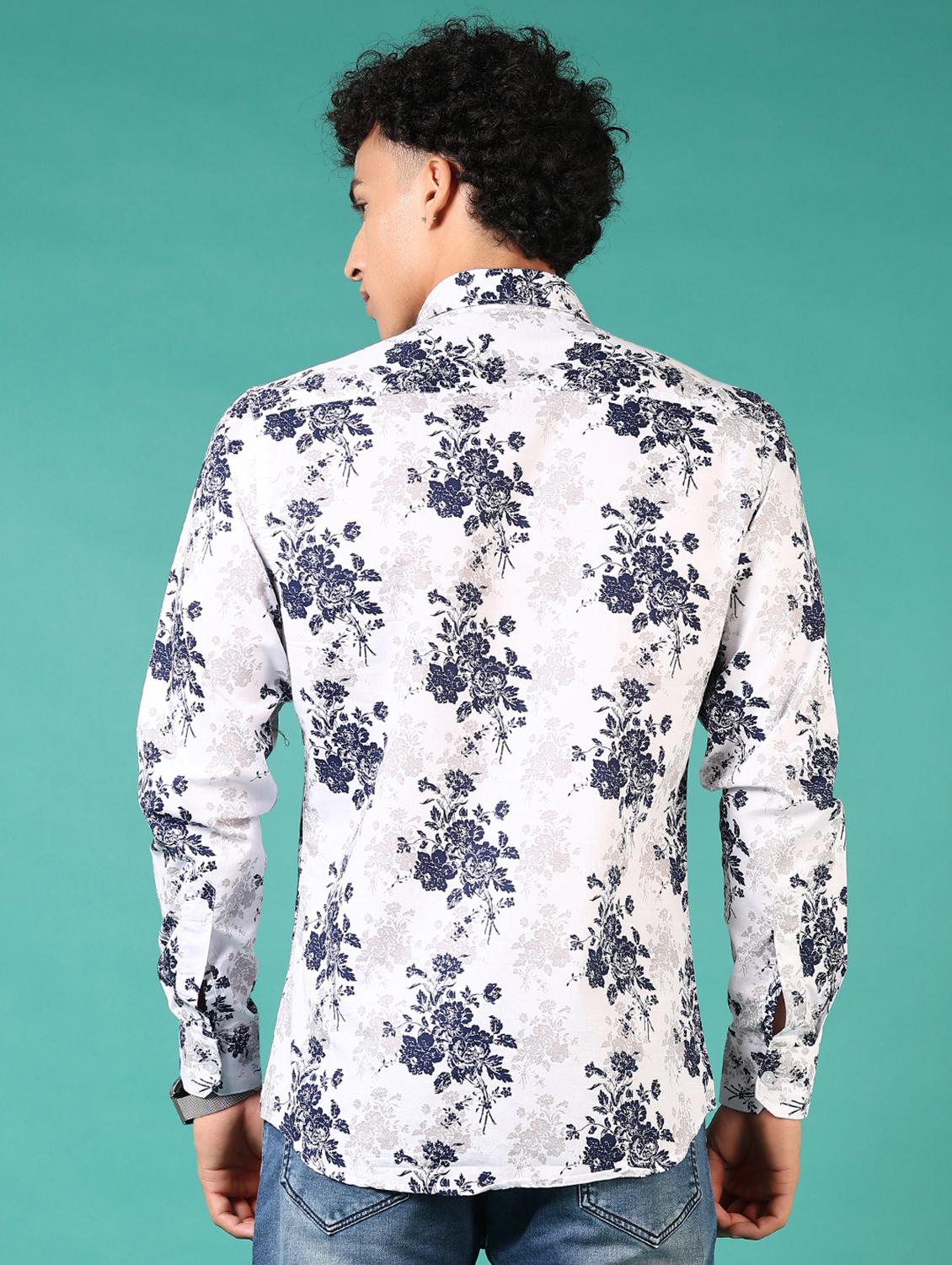 men floral printed long sleeve casual shirt - 21717856 - Standard Image - 3