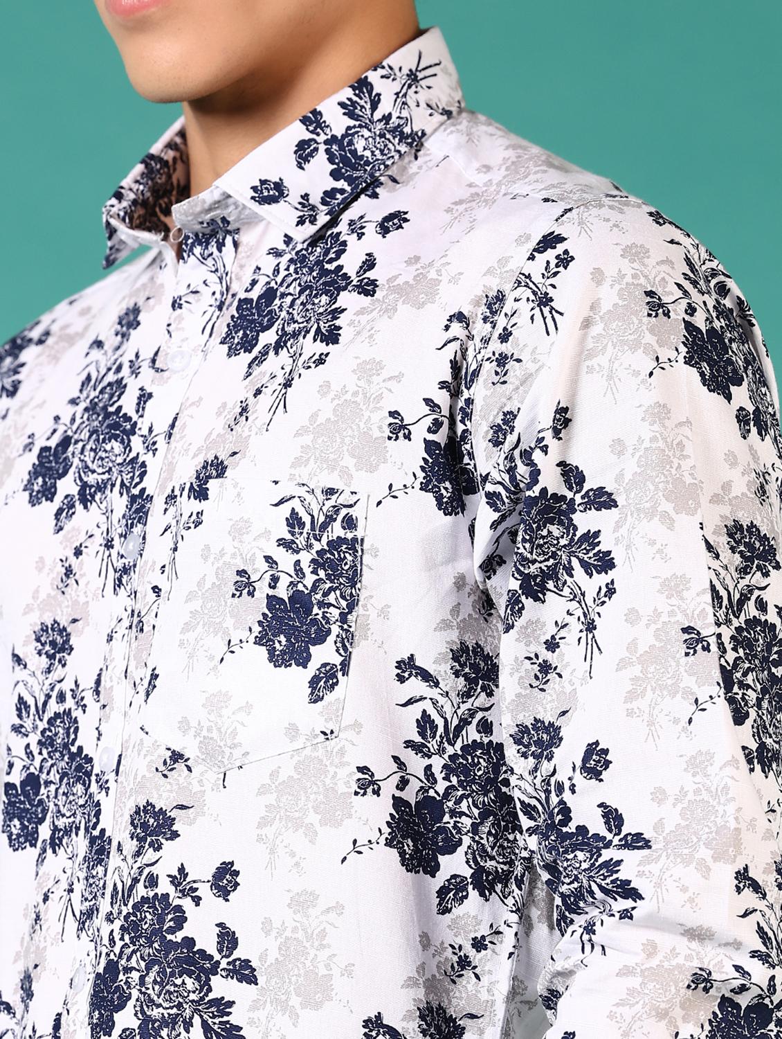 men floral printed long sleeve casual shirt - 21717856 - Standard Image - 5