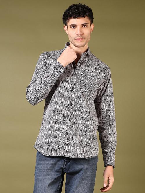 men printed long sleeve casual shirt - 21717857 -  Standard Image - 0