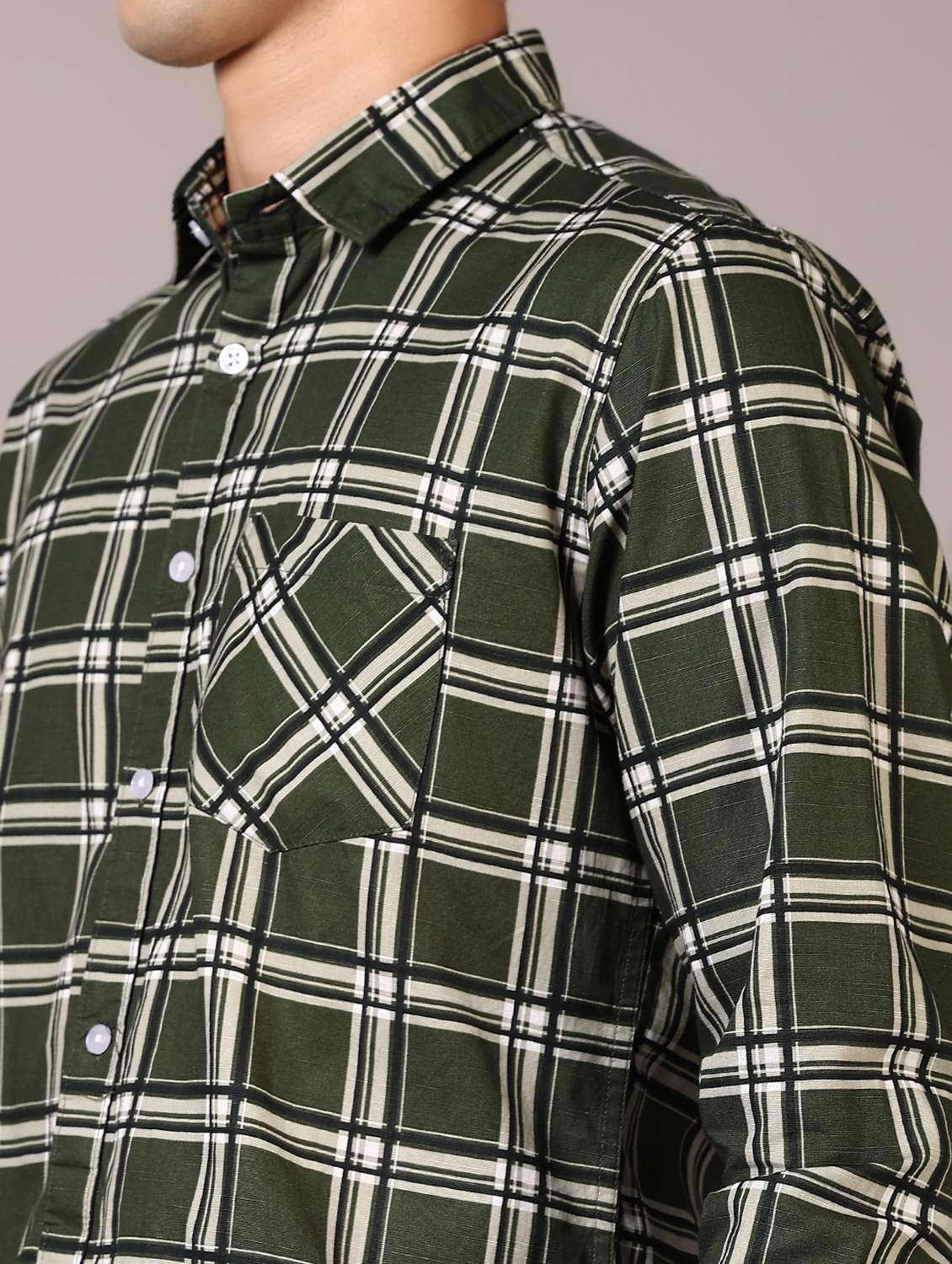 men checks long sleeve casual shirt - 21717859 -  Standard Image - 5
