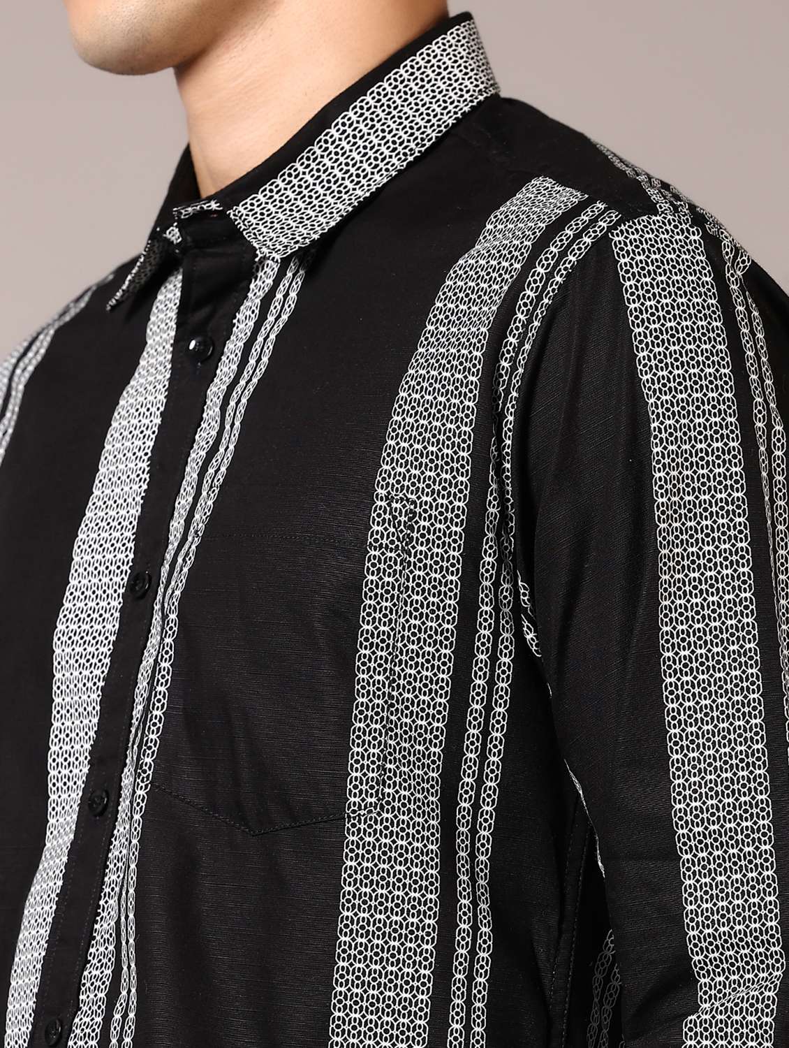 men stripes long sleeve casual shirt - 21717860 -  Standard Image - 5